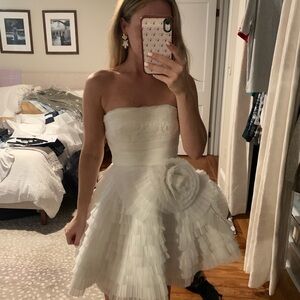 Aje White Strapless Mini Dress